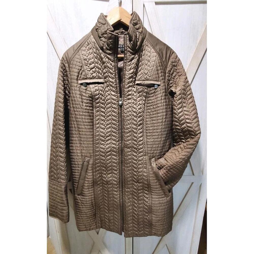Dawn Levy Quilted Taupe Utility Jacket